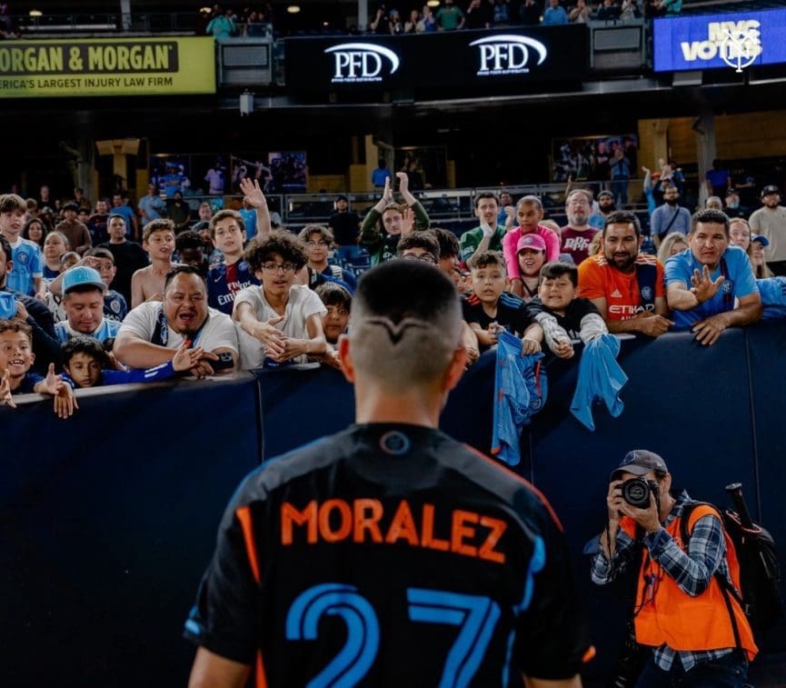 Maxi Moralez leaving the pitch post match.