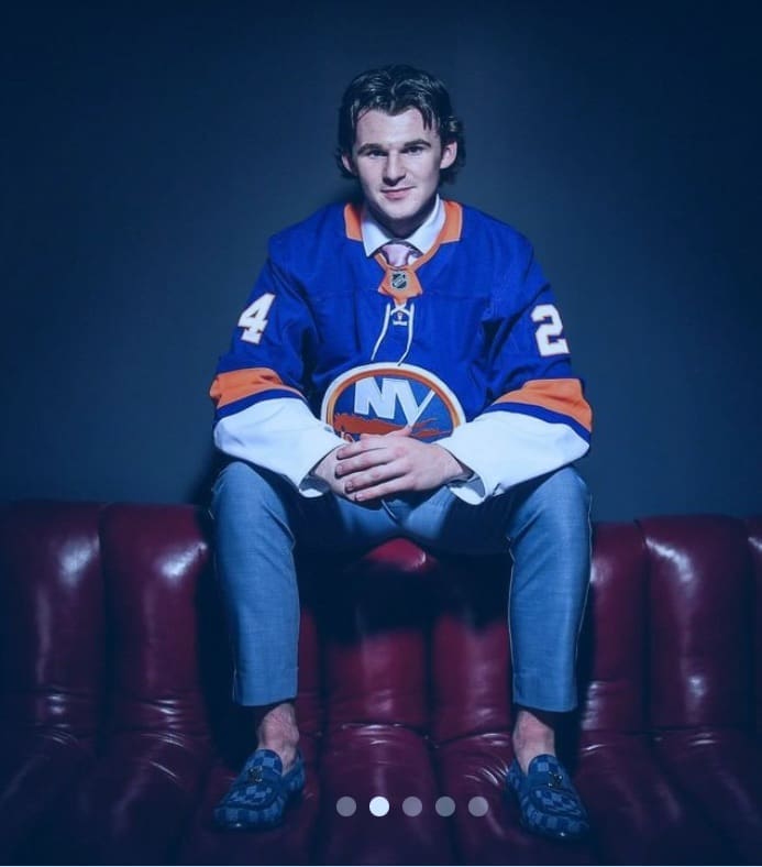 First Round Draft Pick #20 Cole Eiserman by the NY Islanders. Credit: NHL/NY Islanders