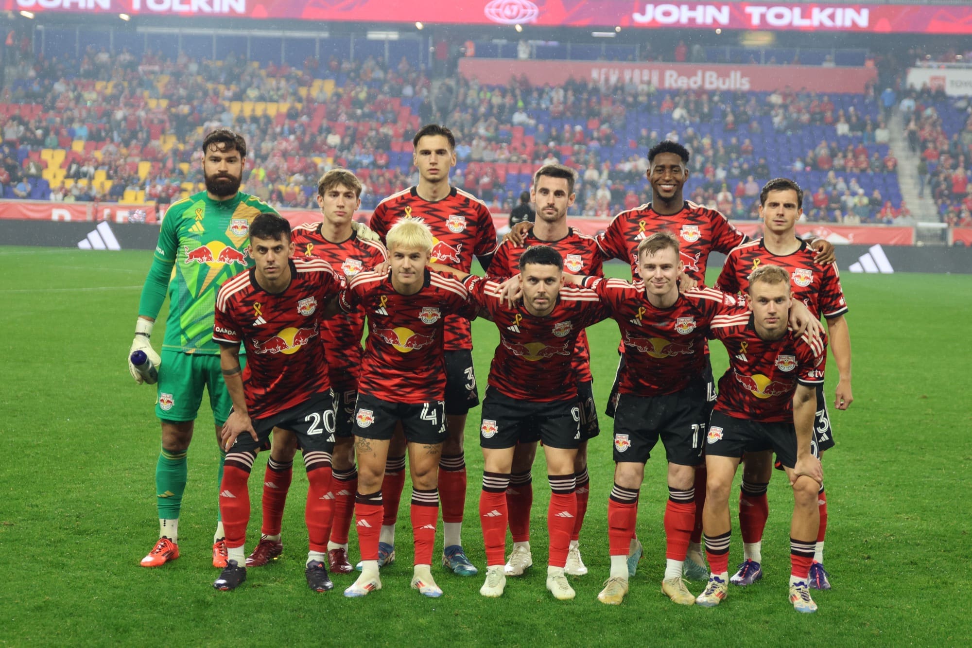 9/28/24 Harrison, New Jersey| Red Bull Arena| Starting XI for New York Red Bull. Mandatory Credit: Jose Pichirilo/ Bad Dawg Sports