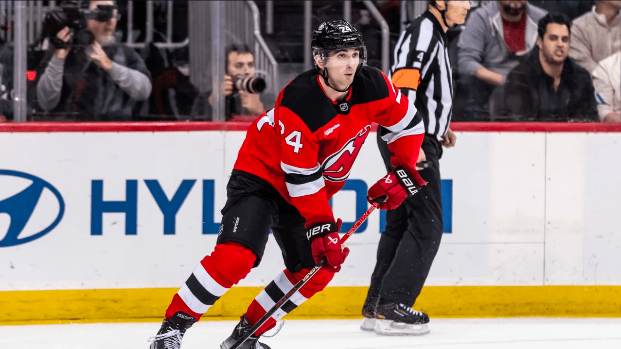 Seamus Casey handling the puck. Mandatory Credit: Andrew Maclean, Tom Horak and Getty Images