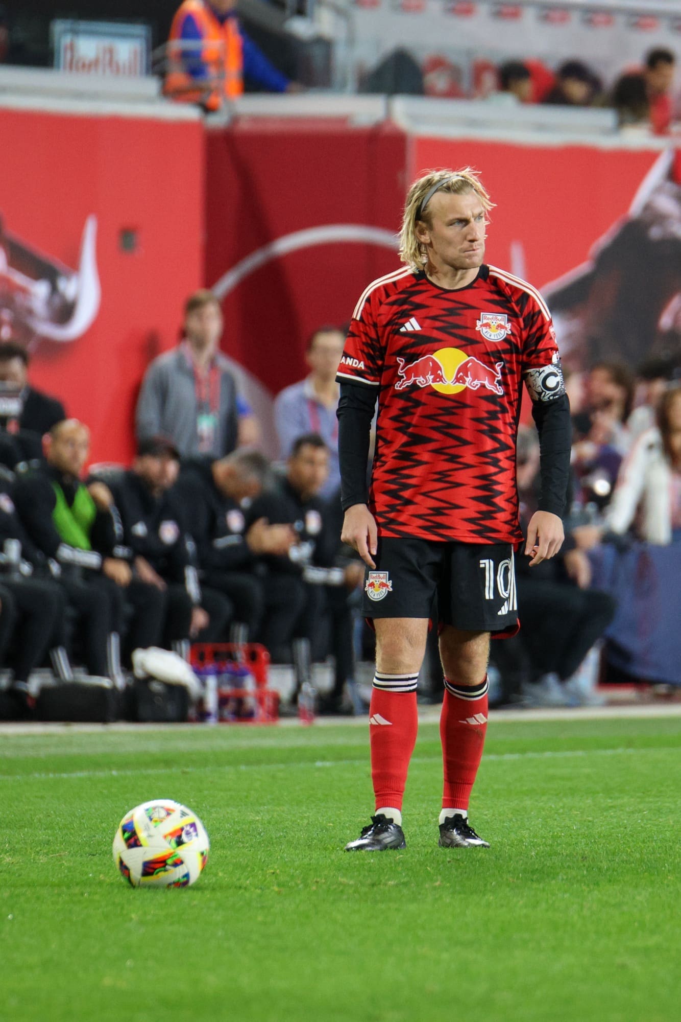 Emil Forsberg ready to take the free kick.