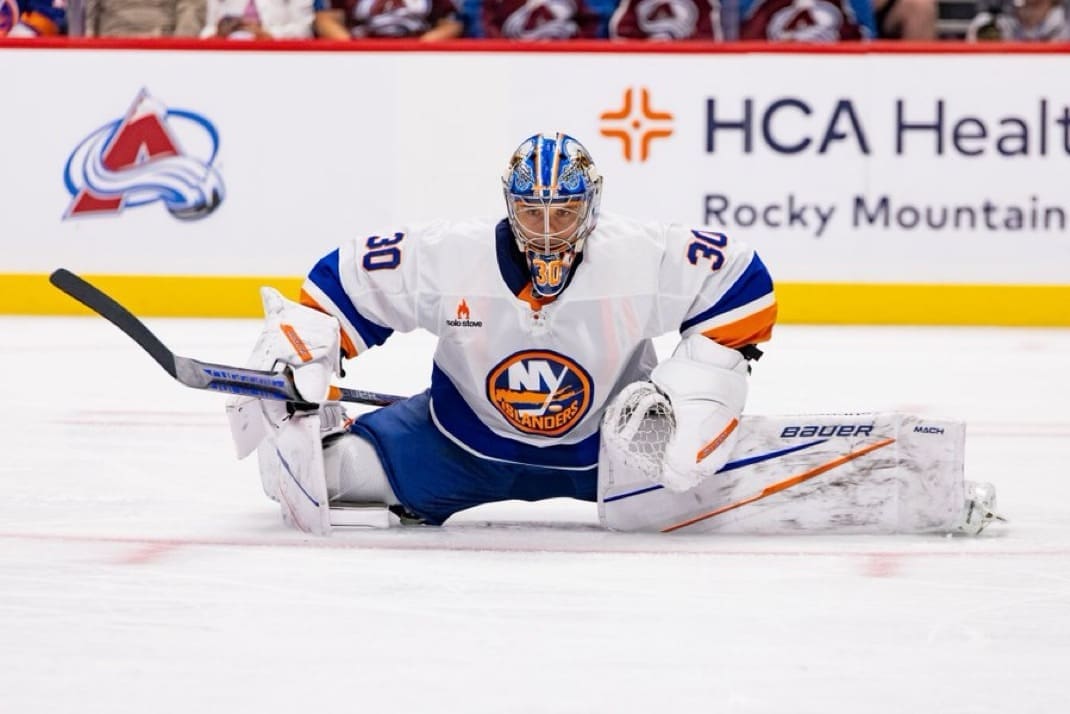 New York Islanders goalie Ilya Sorokin warming up pre-game. Mandatory Credit:NY Islanders