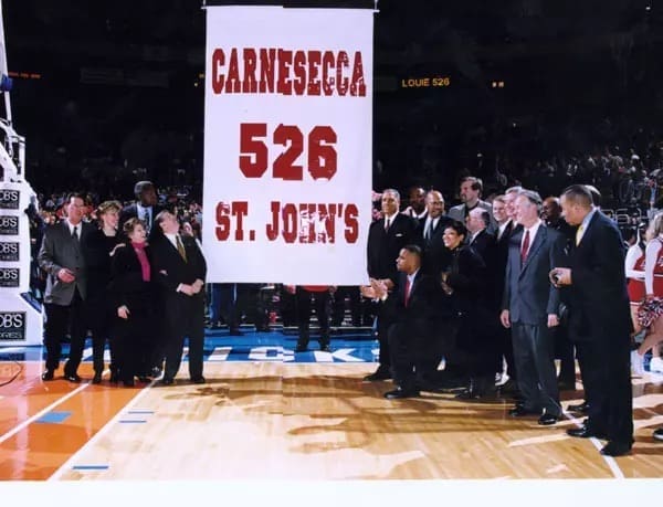 11/30/24 Queens, NY| The legend Lou Carnesecca passed away at the age of 99. Mandatory Credit: St Johns University