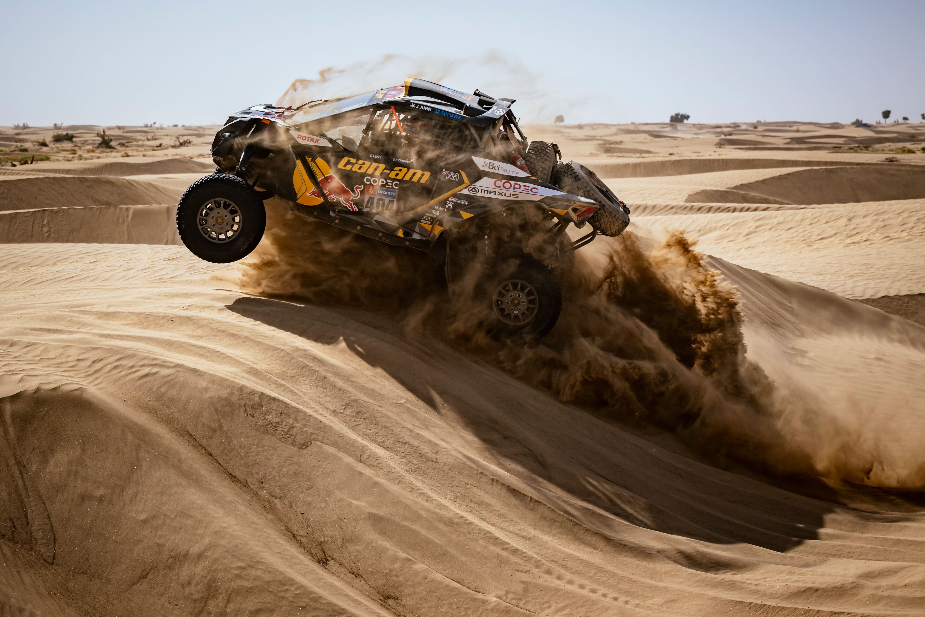 Francisco Chaleco Lopez (CHL) and Juan Pablo Latrach (CHL) of Can-Am Factory Racing race during stage 02 of Rally Dakar 2025 in Bisha, Saudi Arabia on January 06, 2025 // Marcelo Maragni / Red Bull Content Pool