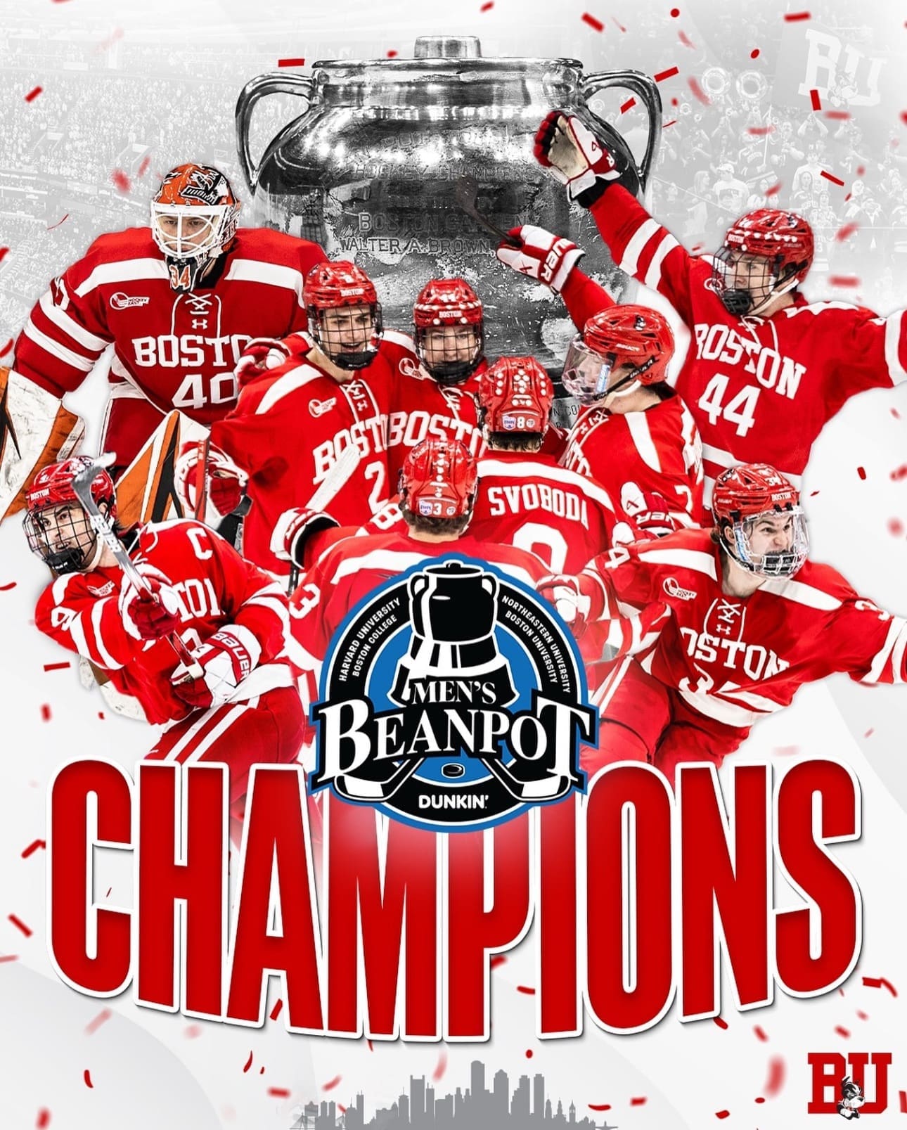 2/10/25 Boston, MA TD Gardens| The Boston Terriers are the Beanpot Champions for the 32nd time. Mandatory Credit: Boston Terriers