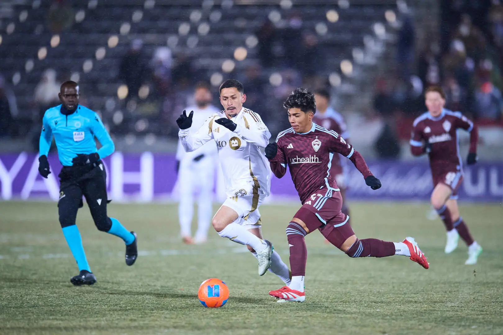 2/18/25 Commerce City, CO DSG Park| Omir Fernandez driving towards the goal. Mandatory Credit: Concacaf/ Colorado Rapids