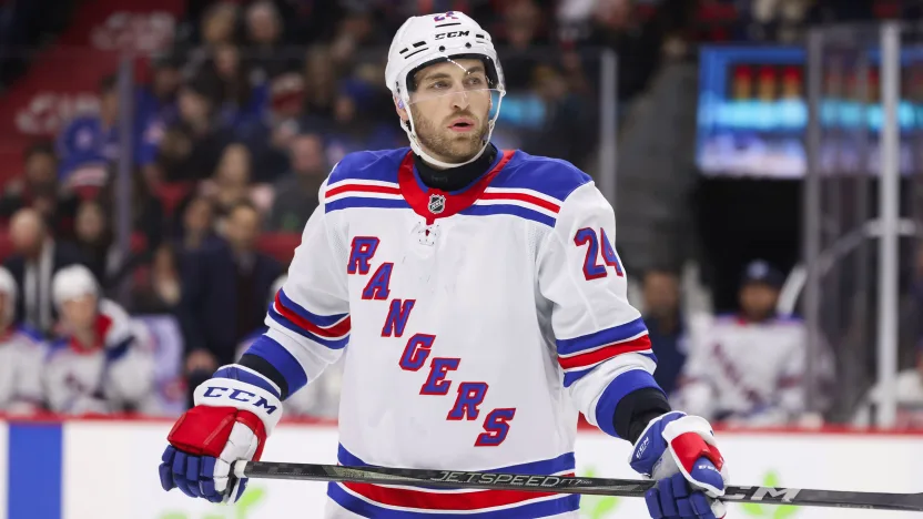 3/8/2025 Canadian Tire Arena, Ottawa, ON Carson Soucy first Rangers Game Photo by NY Rangers