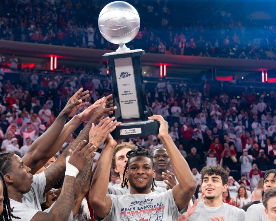 3/1/25 New York City, NY Madison Square Garden| St John's University 2025 Big East Regular Season Champions. Mandatory Credit: Bad Dawg Sports/ Matthew Last