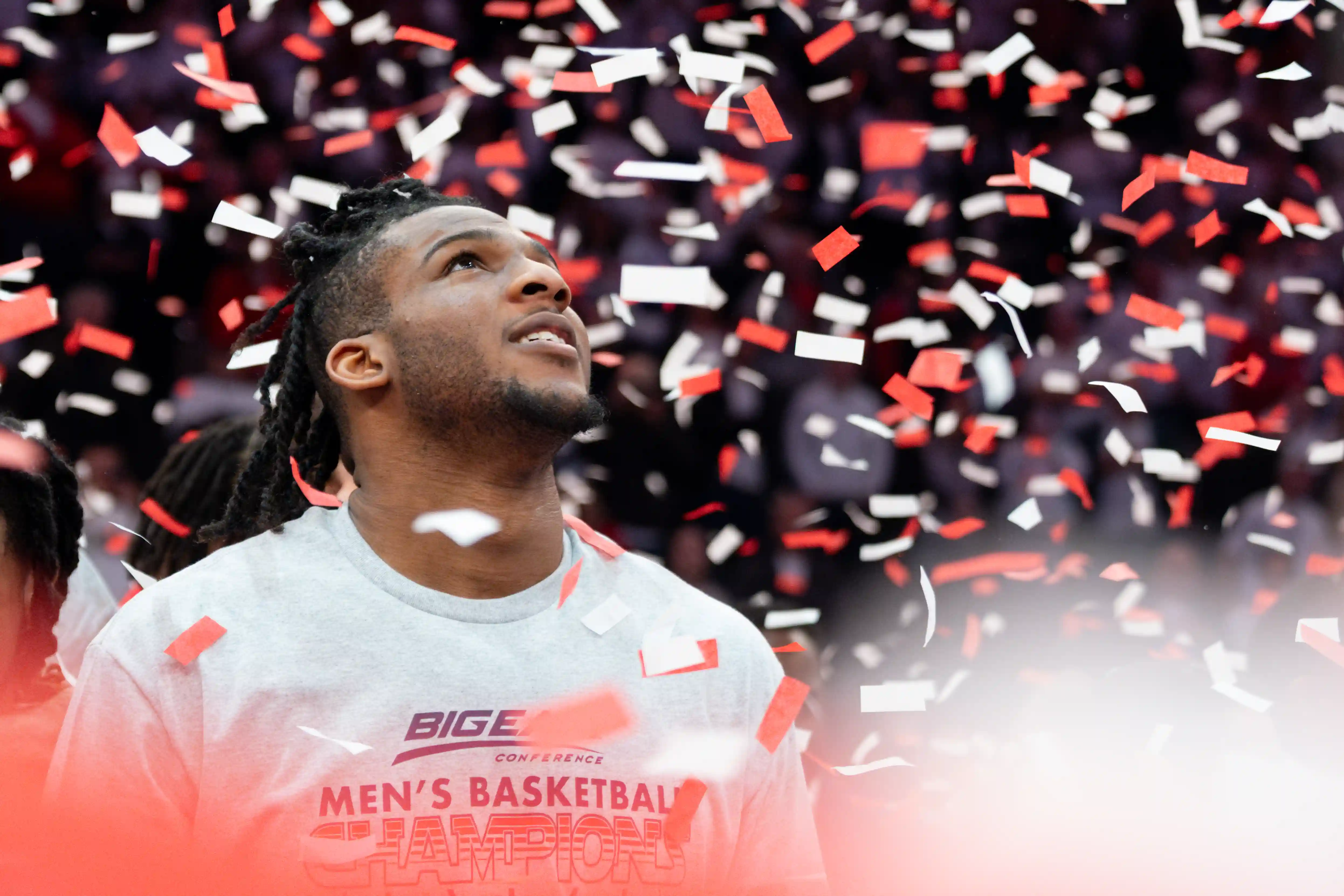 3/1/25 New York City, NY Madison Square Garden| Zuby Ejiofor celebrating Big East regular season championship. Mandatory Credit: Bad Dawg Sports/Matthew Last