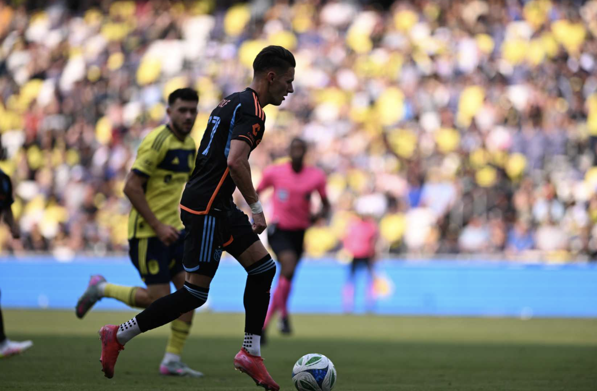 5/31/2025 GEODIS Park, Nashville, TN Hannus Wolf scores two goals Photo by NYCFC