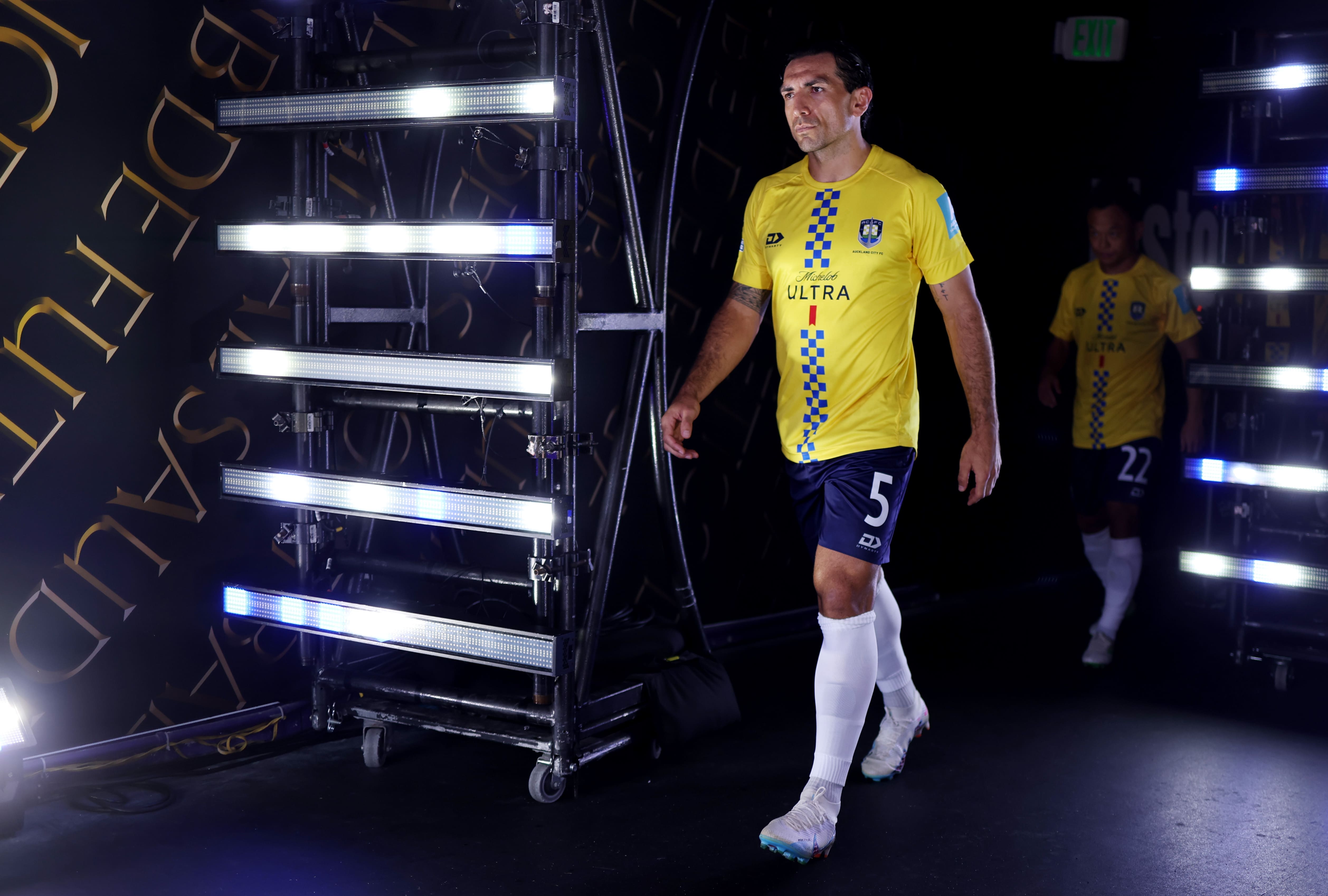 ORLANDO, FLORIDA - JUNE 20: Nikko Boxall #5 of Auckland City FC walks out of the tunnel prior to the FIFA Club World Cup 2025 group C match between SL Benfica and Auckland City FC at Inter&Co Stadium on June 20, 2025 in Orlando, Florida. (Photo by Alex Livesey - FIFA/FIFA via Getty Images)