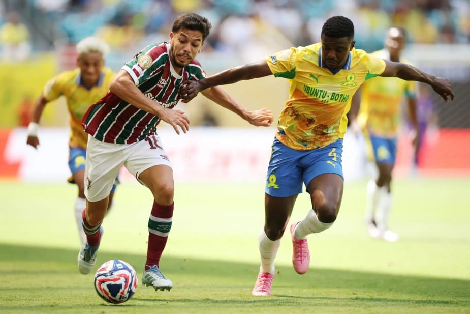 MIAMI GARDENS, FLORIDA - JUNE 25: action shot between Sundown and Fluminense in the FIFA Club World Cup 2025 group F match between Mamelodi Sundowns FC and Fluminense FC at Hard Rock Stadium on June 25, 2025, in Miami Gardens, Florida. (Photo by Hector Vivas - FIFA/FIFA via Getty Images)