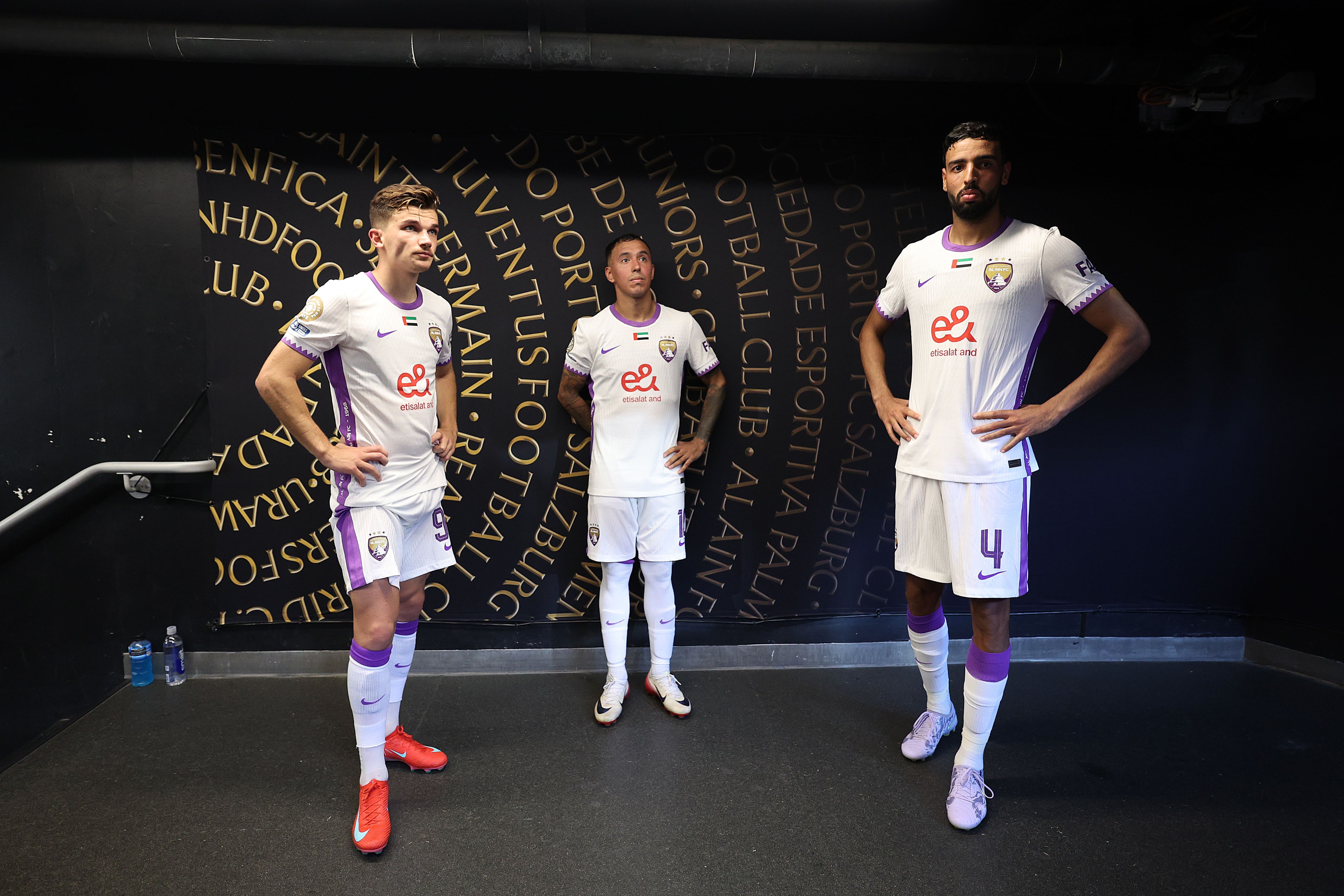 WASHINGTON, DC - JUNE 26: Adis Jasic #97, Marcel Ratnik #14 and Yahya Benkhaleq #4 of Al Ain FC look on in the tunnel during the FIFA Club World Cup 2025 group G match between Wydad AC and Al Ain FC at Audi Field on June 26, 2025 in Washington, DC. (Photo by Stuart Franklin - FIFA/FIFA via Getty Images)