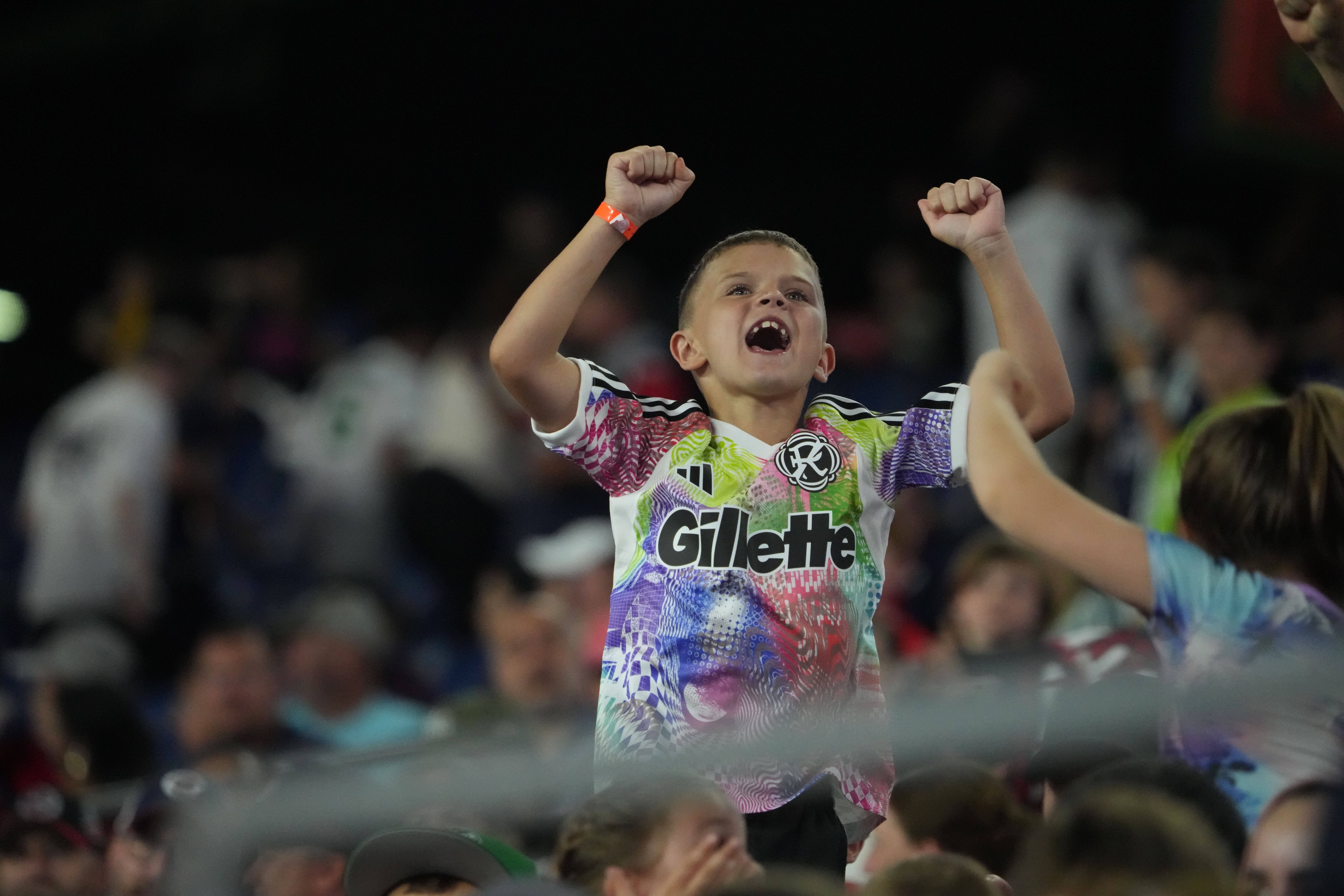 6/28/25 Young New England Revolutions fan cheering on his team. Mandatory Credit: NE Revolution