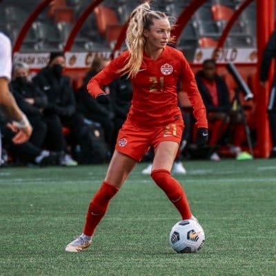 Gabby Carle with Team Canada.