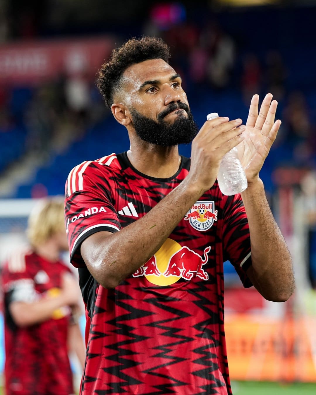 5/28/2025 Sports Illustrated Stadium, Harrison, NJ Eric Maxim Choupo-Moting thanks the fans. Photo by NY Red Bulls