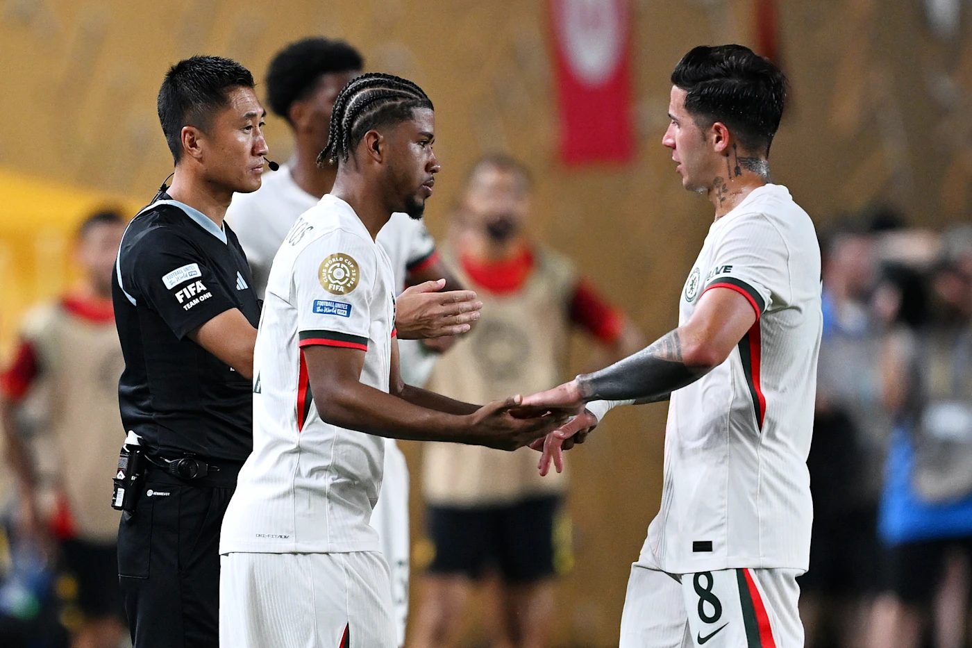 6/24/25 Chelsea makes a substitution Andrey Santos makes his debut. Mandatory Credit: Chelsea FC