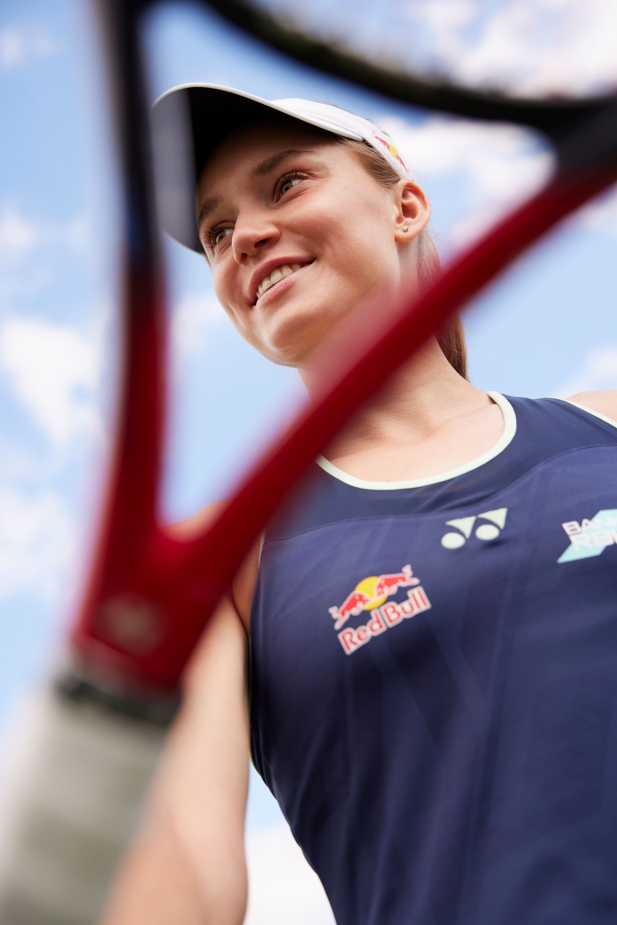 Elena Rybakina seen on the tennis court ahead of the Wimbledon in London, United Kingdom on June 24, 2025. // Jake Turney / Red Bull Content Pool