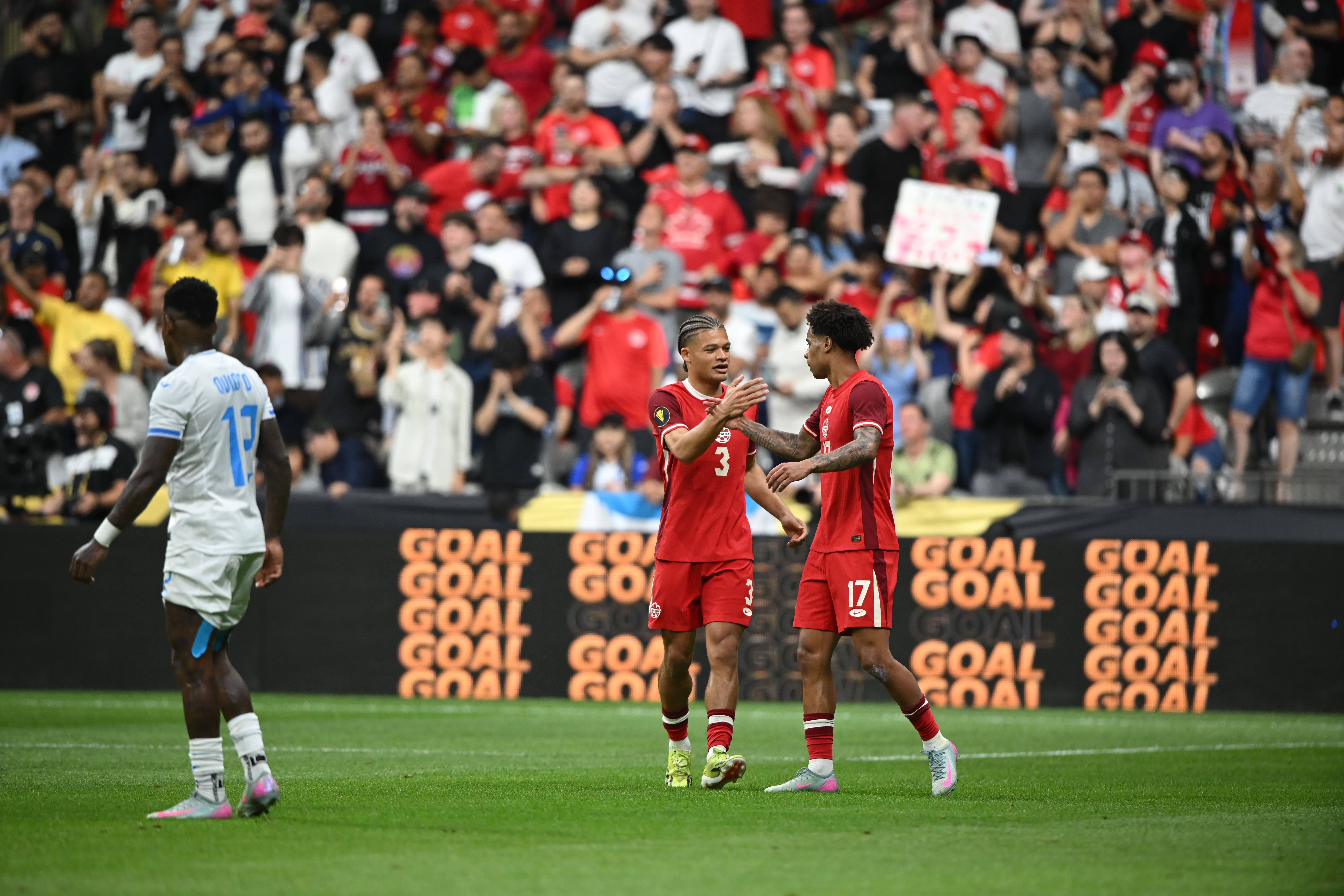 6/17/2025 BC Place, Vancouver, British Columbia, Canada, Tajon Buchanan celebrates his goal. Photo from Concacaf.com