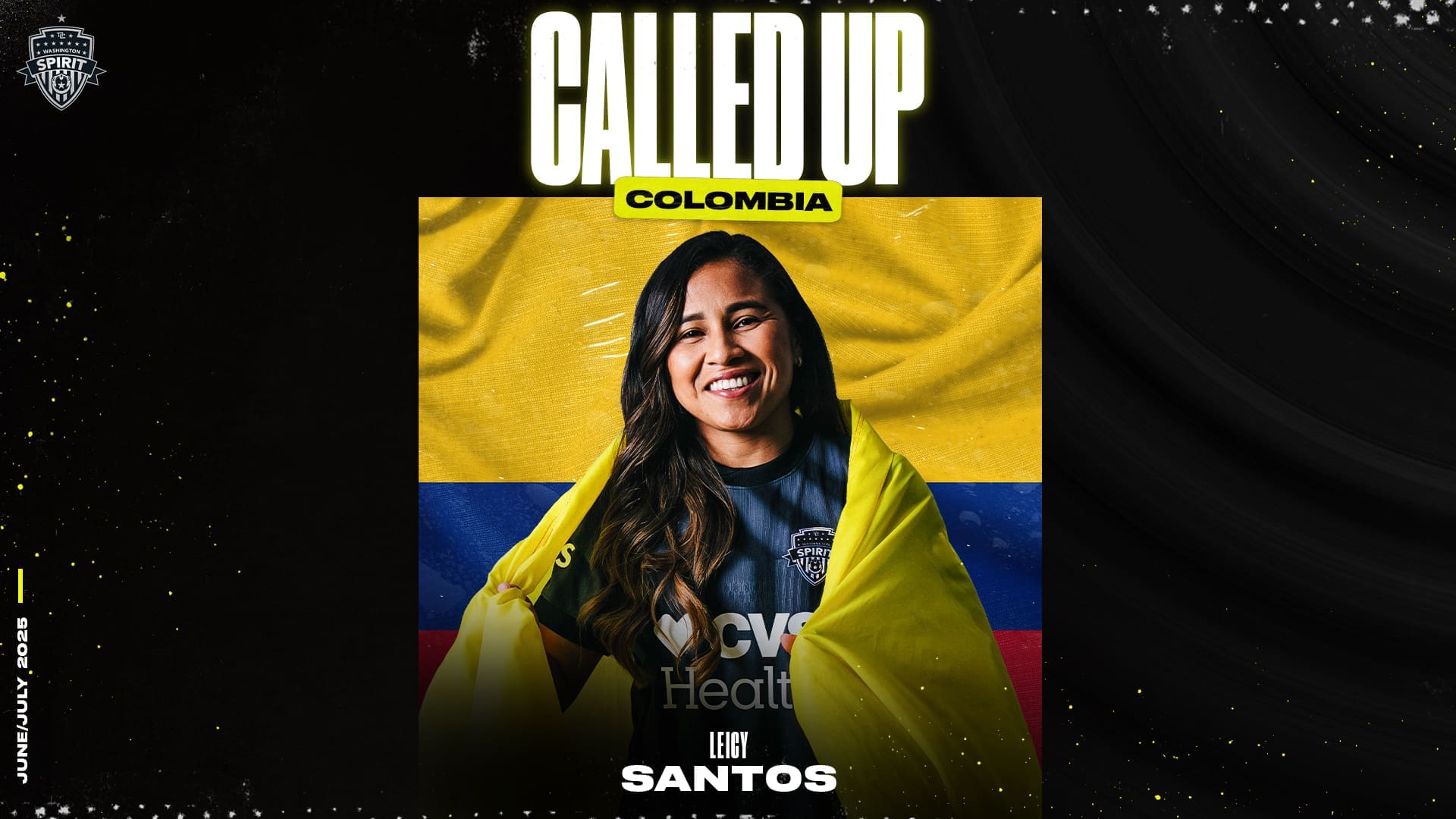 6/21/25 Colombia calls up Washington Spirit star Leicy Santos. Mandatory Credit: Washington Spirit