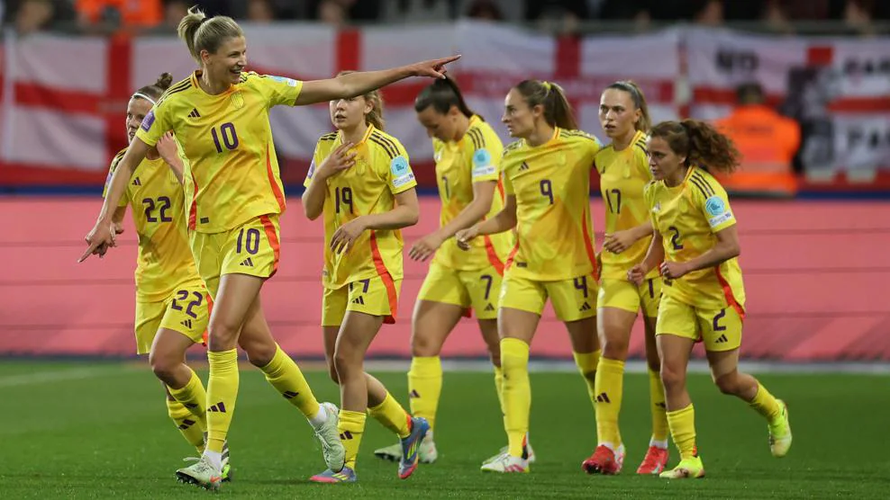 6/27/25 Belgium secured a 3-2 win over defending Women's EURO champions England in the Women's Nations League Getty Images