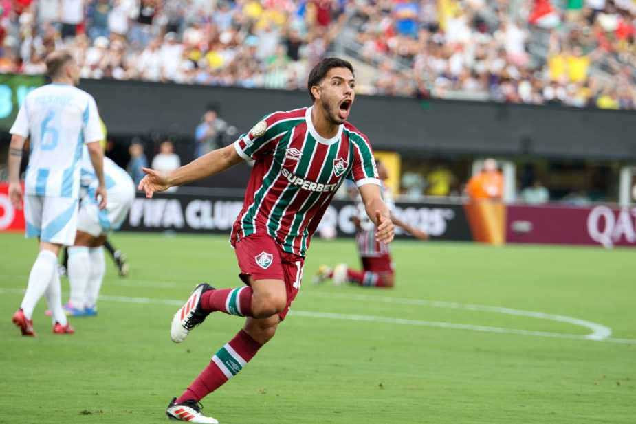 6/21/25, East Rutherford, New Jersey, MetLife Stadium, Brazilian midfielder #16 Nonato of Fluminense celebrates after bringing his team level in the FIFA Club World Cup 2025 Group F match against Ulsan HD of South Korea. Jose Pichirilo /Bad Dawg Sports