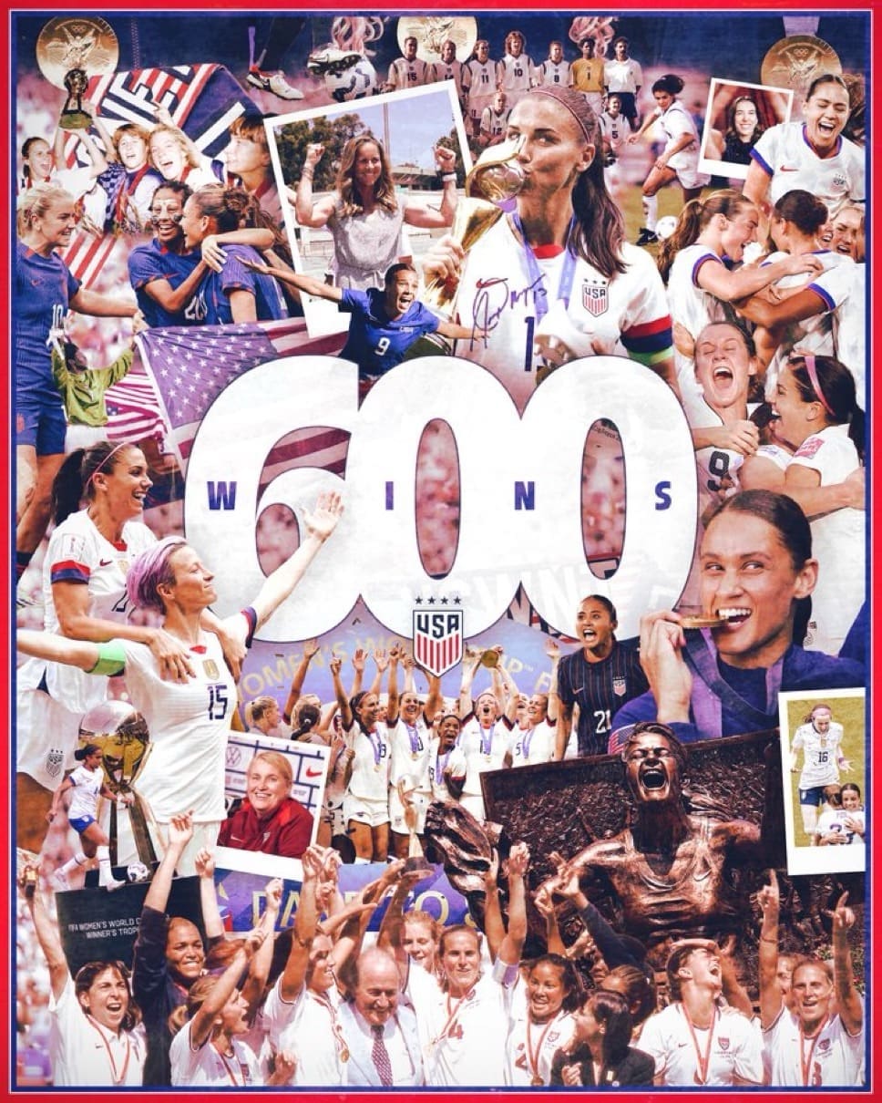 6/29/25 U.S. Women's National Team gets its 600th win. Mandatory Credit: USWNT/US Soccer