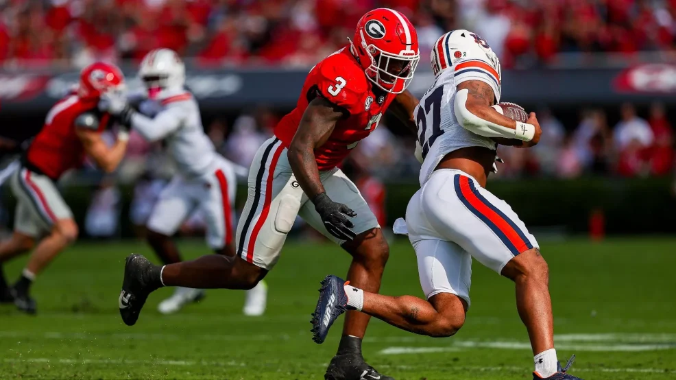 CJ Allen is making a tackle for the University of Georgia. Mandatory Credit: Univ. of Georgia