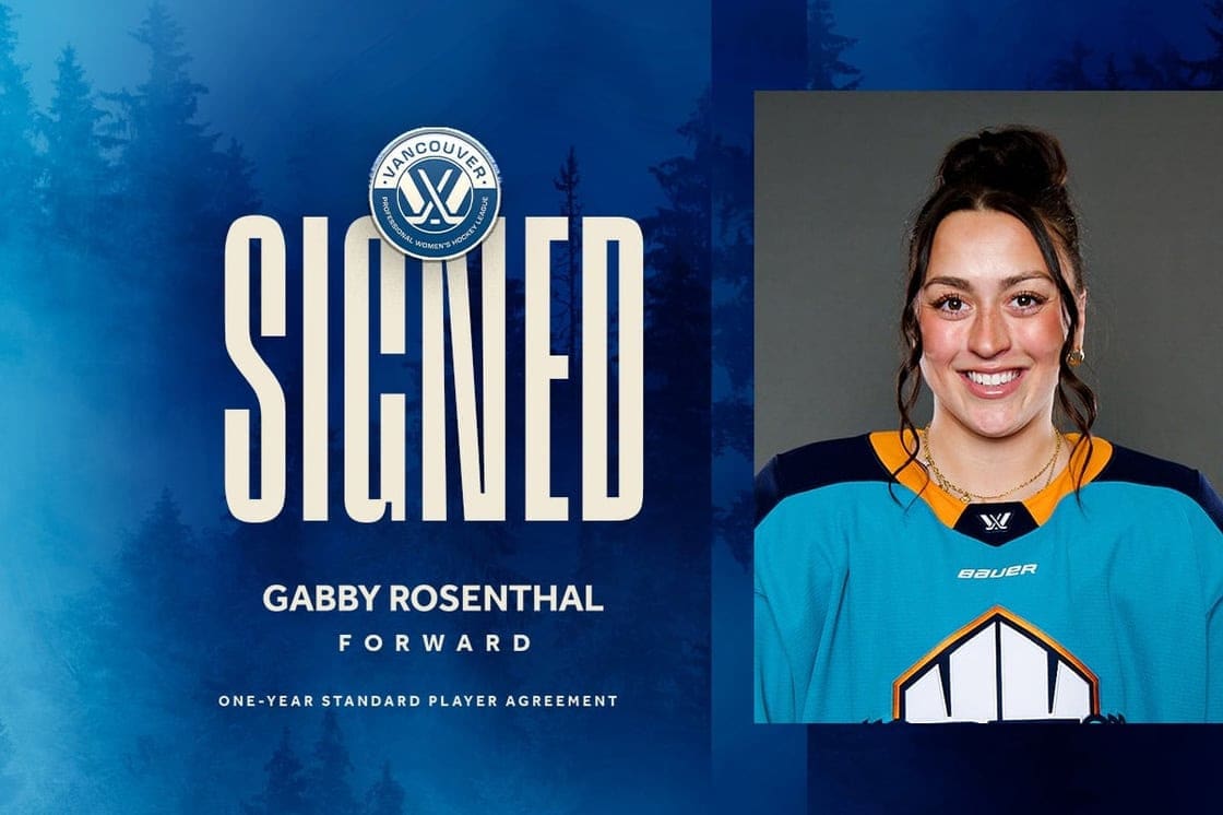 6/20/25 PWHL VANCOUVER SIGNS FORWARD Draft Pick GABBY ROSENTHAL. Mandatory Credit: PWHL