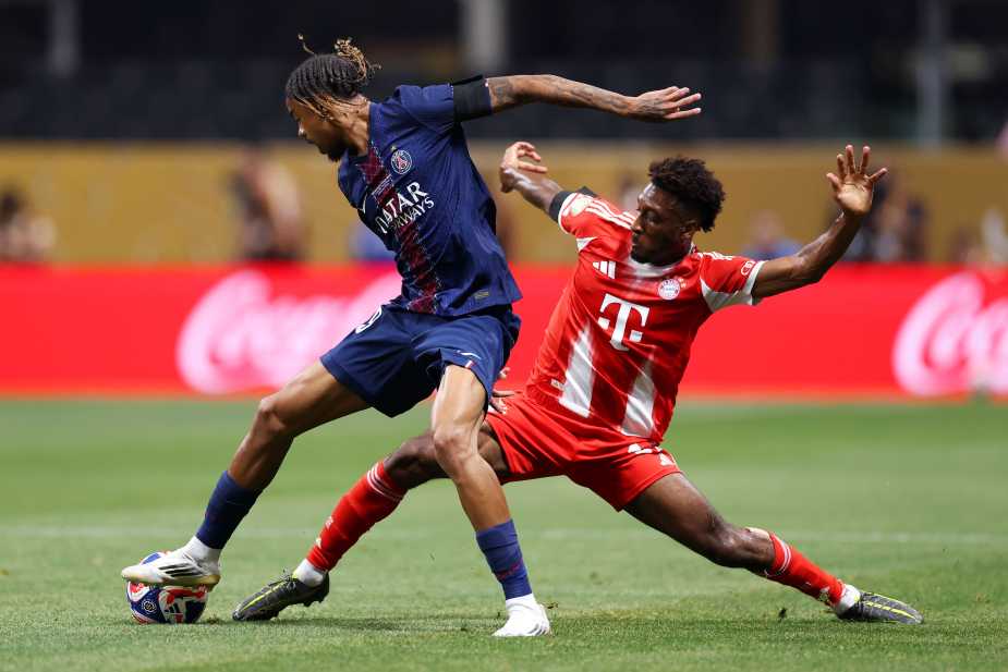 Bradley Barcola shielding the ball. Photo from FIFA.com