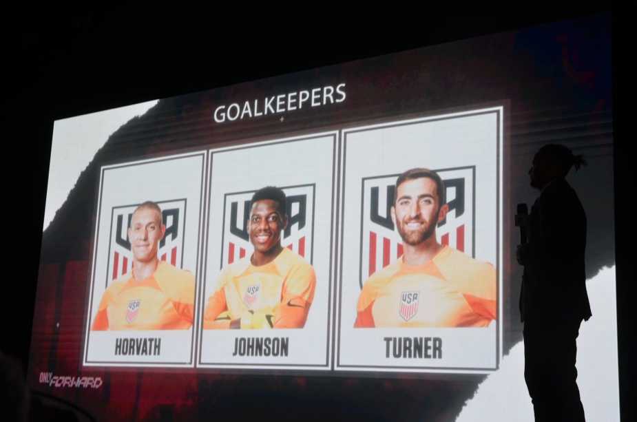 Team USA's 3 goalkeepers Turner, Johnson and Horvath