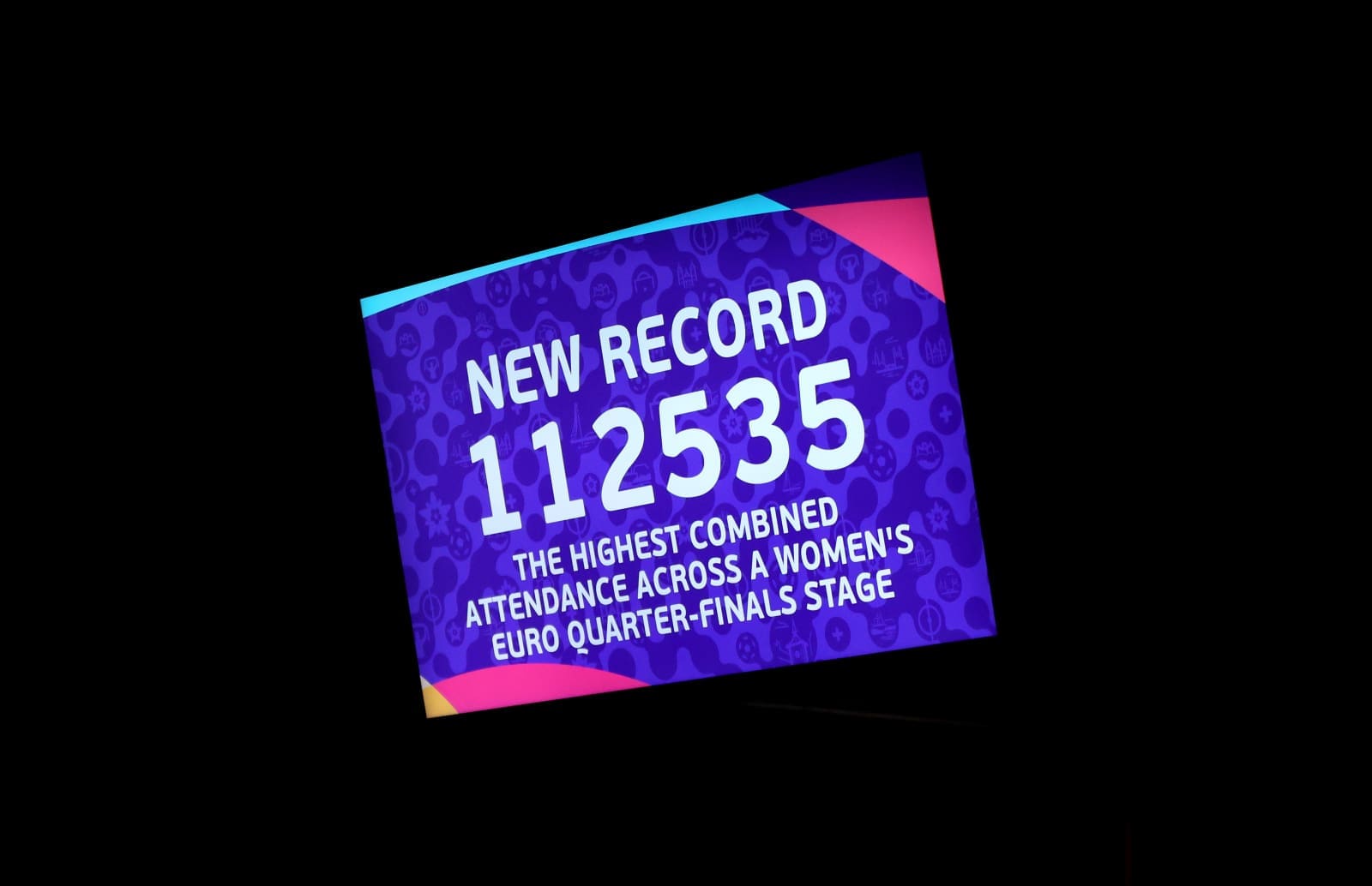 "New Record, 112535, The Highest combined attendance across a women's EURO quarter-finals stage