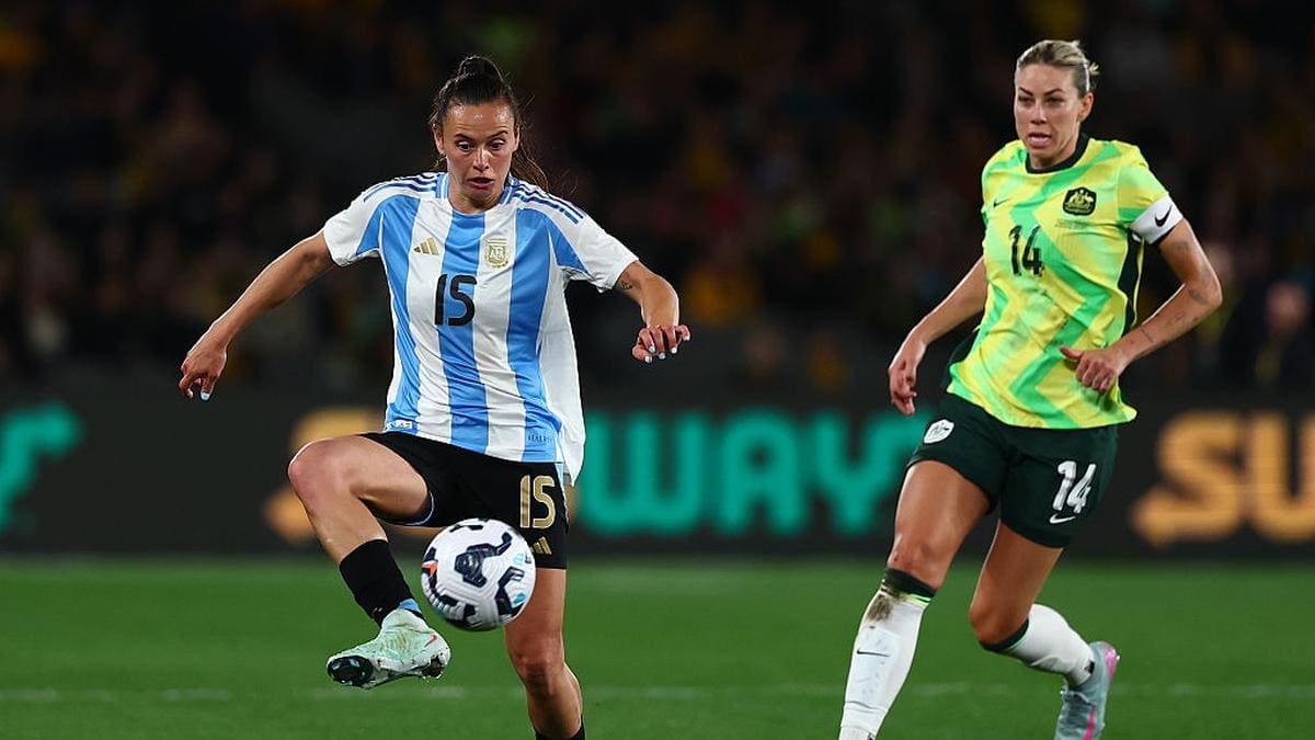 Florencia Bonsegundo (left), found the net in the second half after being denied a goal in the first half, through a goal-line clearance. | Photo Credit: Getty Images