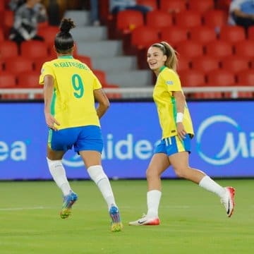 7/29/2025 Giovanni scores the second goal for Brazil. Mandatory Credit CONMEBOL.com