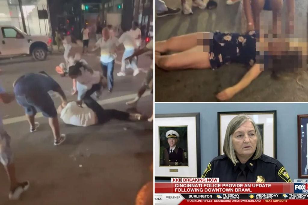 Multiple images from the incident and the Cincinnati police presser