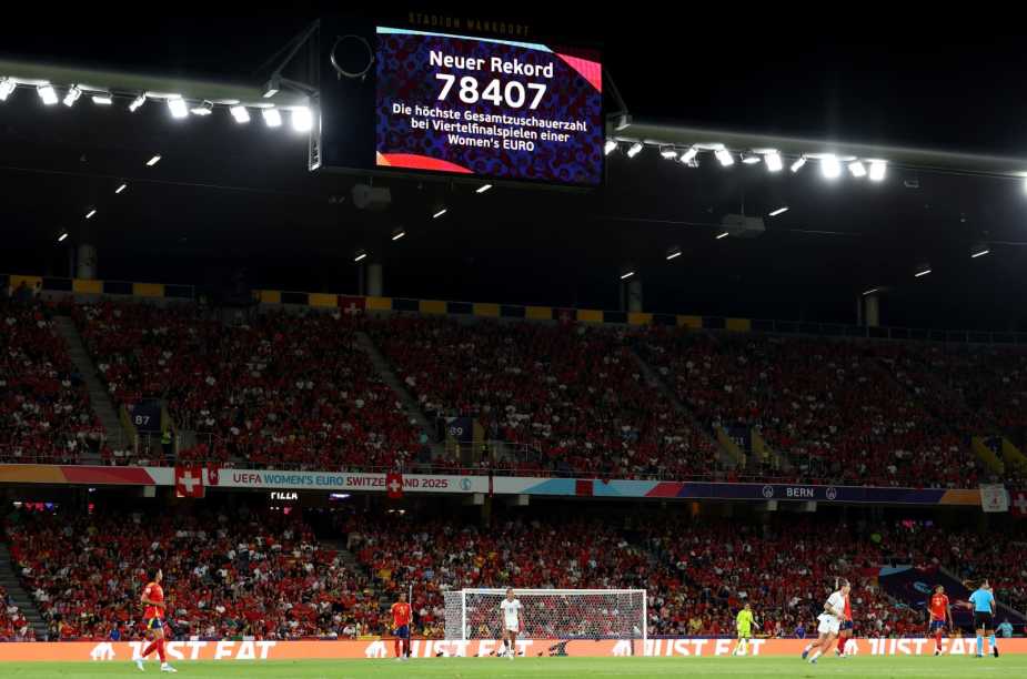 New attendance record for the UEFA Women's Euros Quarterfinals match. Mandatory Credit UEFA.com
