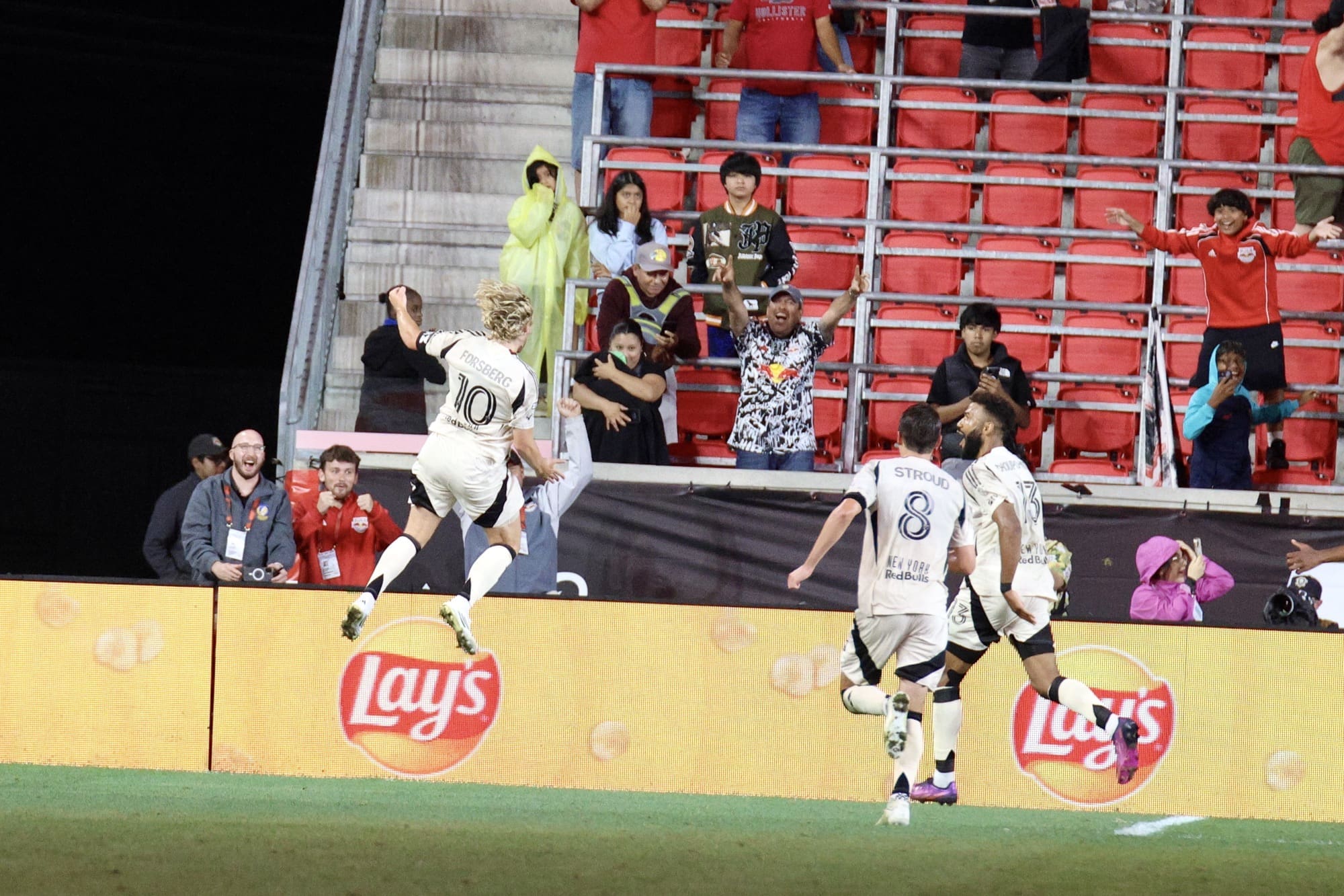 7/31/25, Harrison, New Jersey, Sports iIlustrated Stadium. Emil Forsberg of the New York Red Bulls celebrates his game winning goal against Chivas during the Leagues Cup match. Jose Pichirilo. Bad Dawg Sports.