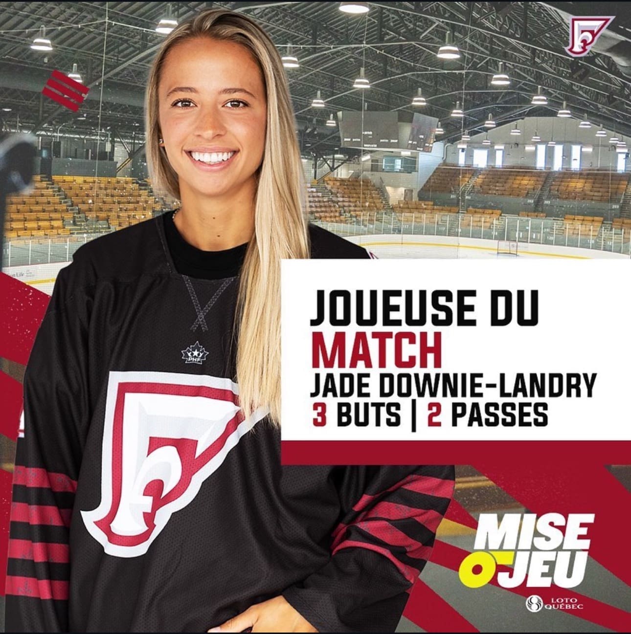 Jade Downie Landry gets her 1st career Hat Trick for Montreal.