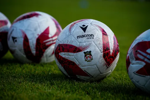 Wrexham AFC game balls provided by sponsor Macron for the championship league play.