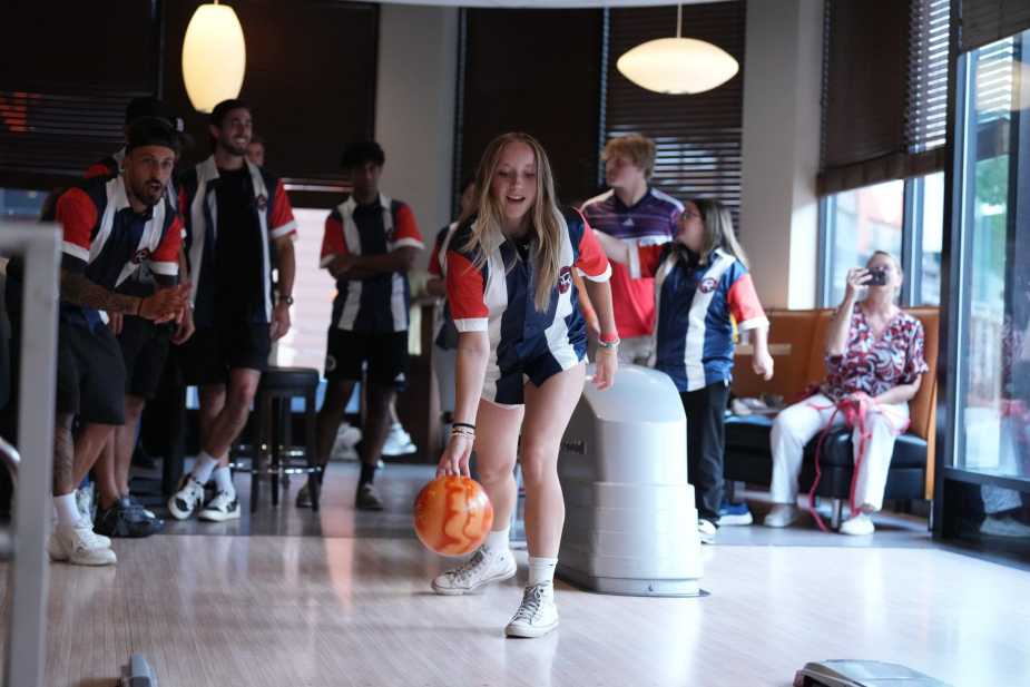 Participant bowling.