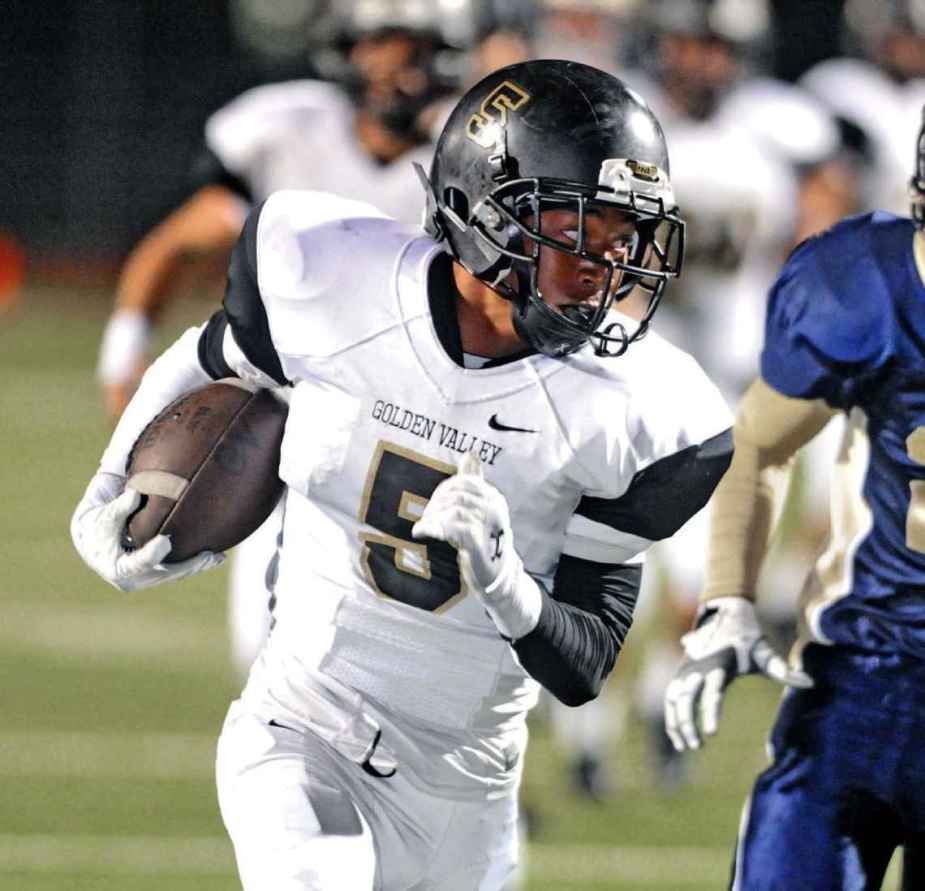 Shane Tamura started playing football at age 6 and played running back for Golden Valley High School in Santa Clarita, California. Dan Watson/Santa Clarita Valley Signal/Getty Images