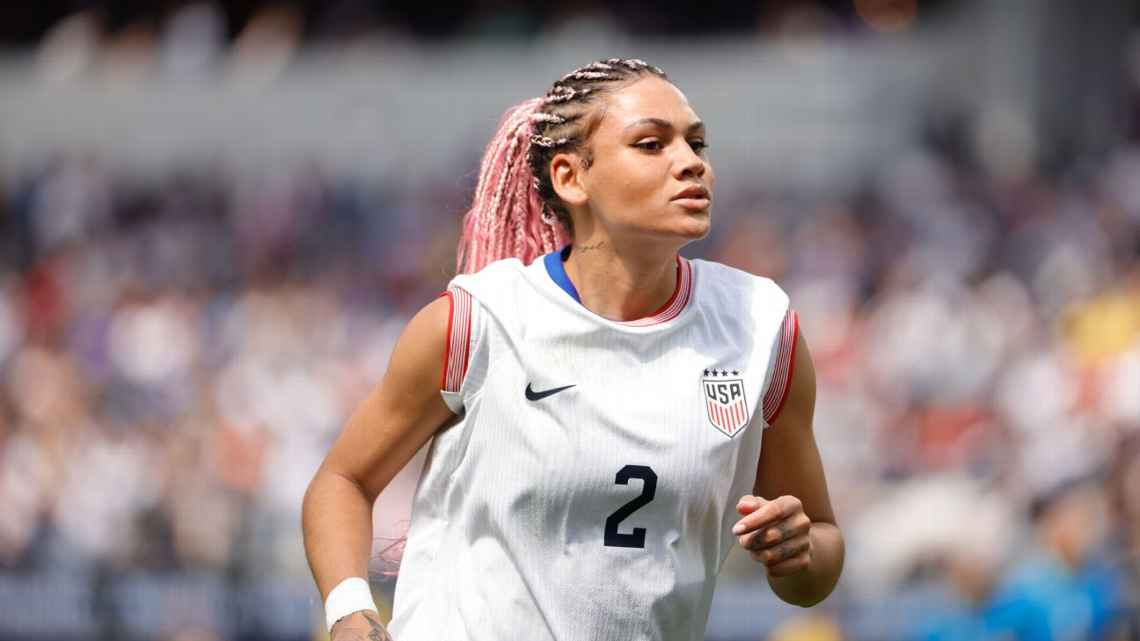 Trinity Rodman made her first appearance for the USWNT since the 2024 Olympics in a win over Brazil earlier this month. Jevone Moore/Icon Sportswire via Getty Images