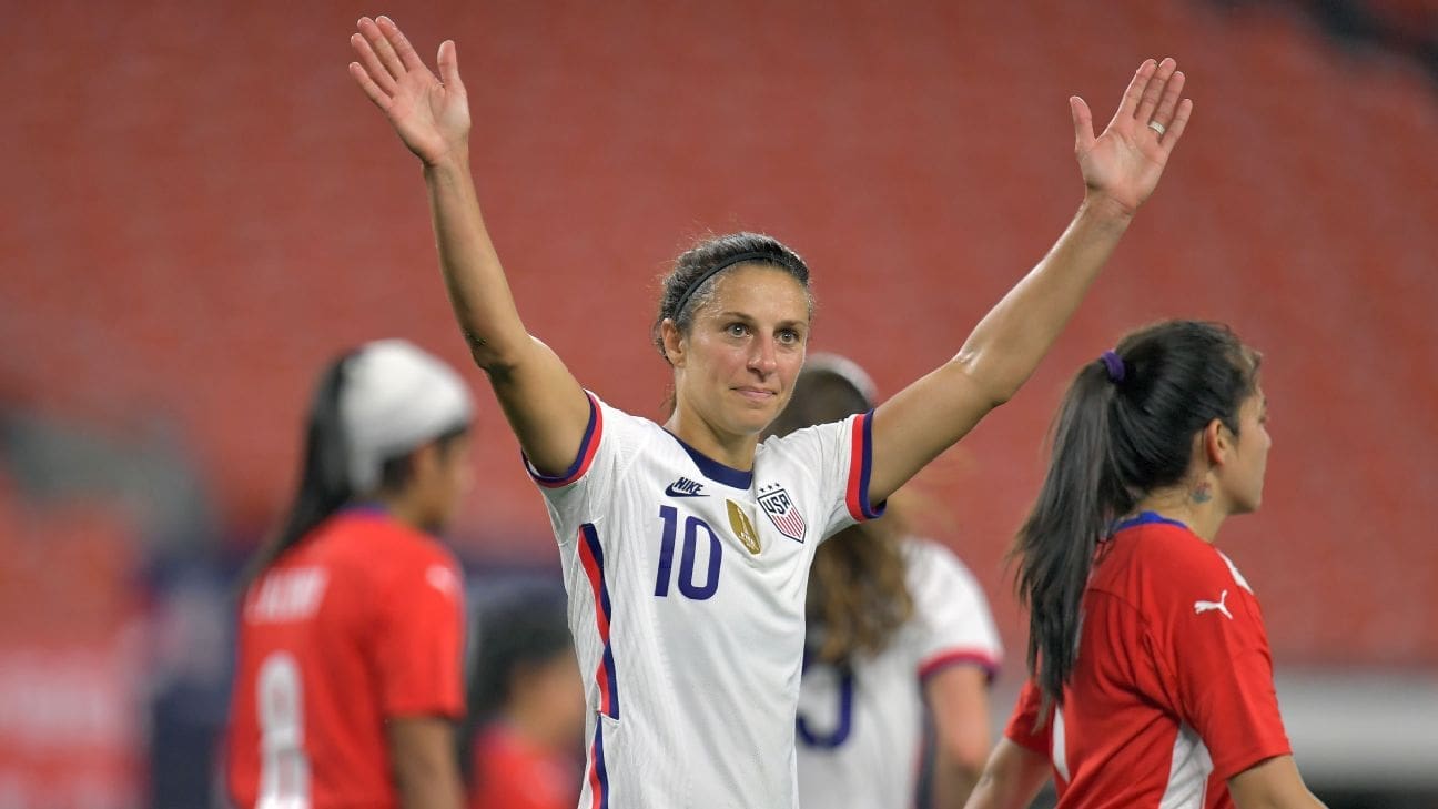 Carli Lloyd of the United States celebrates after scoring a goal against Paraguay in a friendly.