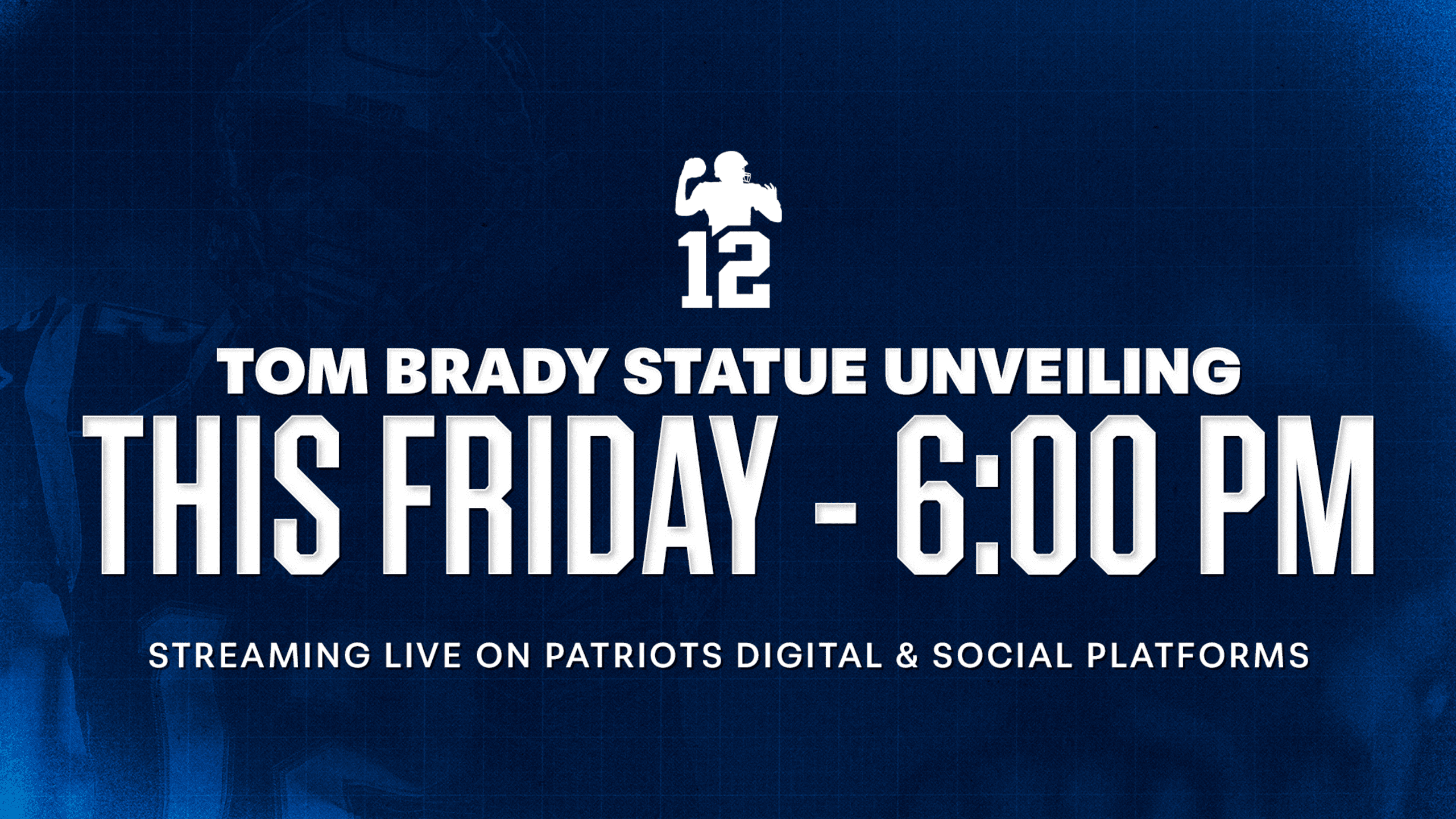 Banner announcing Tom Brady Statue ceremony at Patriot Place before the preseason game against the Washington Commanders.