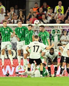 9/7/2025 Rhein Energie Stadium Cologne, Germany Florian Richard Wirtz Takes the free kick Mandatory Credit: German FA