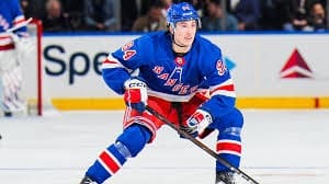 Gabe Perreault skating for the Rangers. Mandatory Credit NHL.com