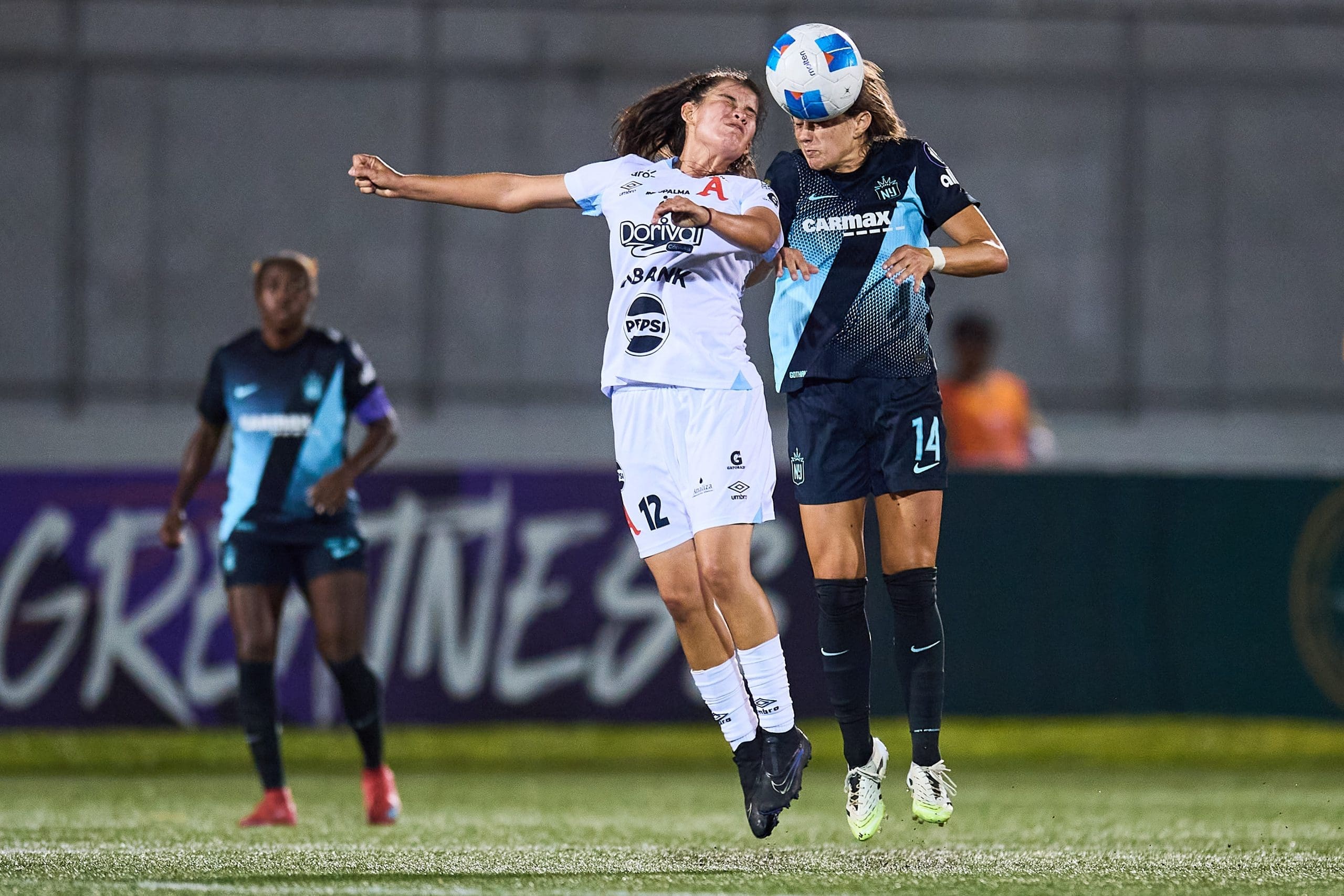 Nelly Martin challenges the ball for Gotham FC Mandatory Credit Concacaf.com