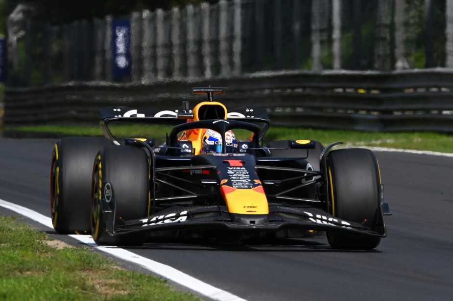 Max Verstappen drives his Red Bull F1 car during the Italian Grand Prix race at Monza circuit