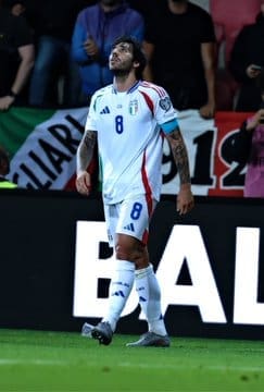 9/8/2025 Nagyerdei Stadion, Debrecen, Israel Sandro Tonali Scored the Game Winner. Mandatory Credit, Italian National Team