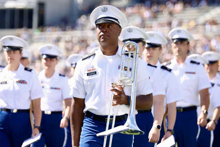 9/20/25, West Point , New York , Michie Stadium, Members of the U.S. Military Academy Band performed on the field at Michie Stadium during Army’s game against North Texas. Mandatory Credit: Jose Pichirilo/Bad Dawg Sports